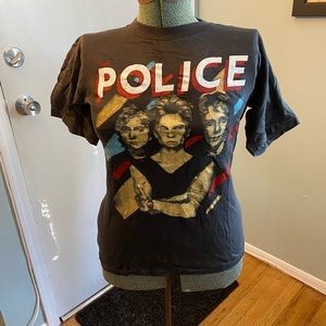 Police silk screen vintage tee
